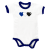 Baby Body 'Three Hearts', weiß-navyblau