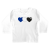 Baby-Long T-Shirt W 'Three Hearts`, weiss